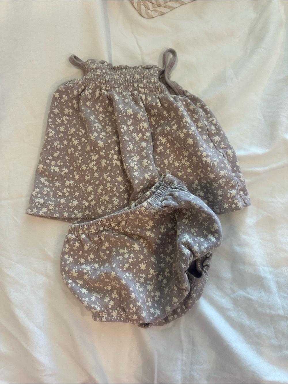 Quincy Mae Mauve Floral Matching Diaper Cover Set